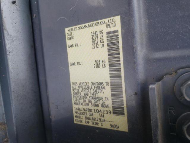 Photo 10 from auction – 2011 NISSAN ALTIMA BAS with VIN 1N4AL2AP2BC104239