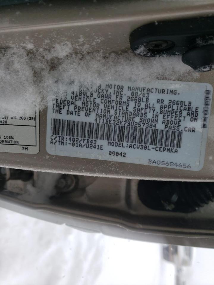 Photo 10 from auction – 2003 TOYOTA CAMRY LE with VIN 4T1BE32K73U257384