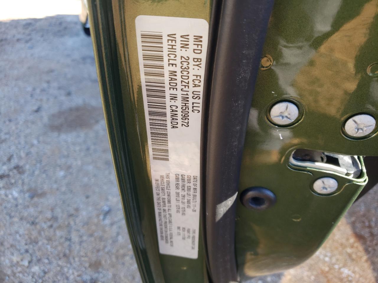 Photo 10 from auction – 2021 DODGE CHALLENGER with VIN 2C3CDZFJ1MH509672