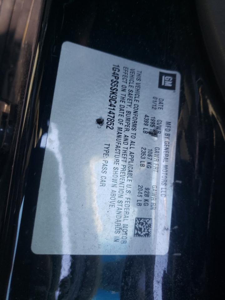 Photo 10 from auction – 2012 BUICK VERANO with VIN 1G4PS5SK9C4147852