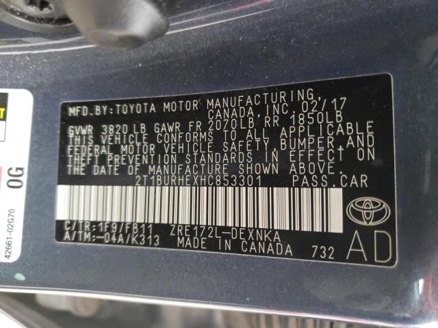 Photo 10 from auction – 2017 TOYOTA COROLLA L with VIN 2T1BURHEXHC853301