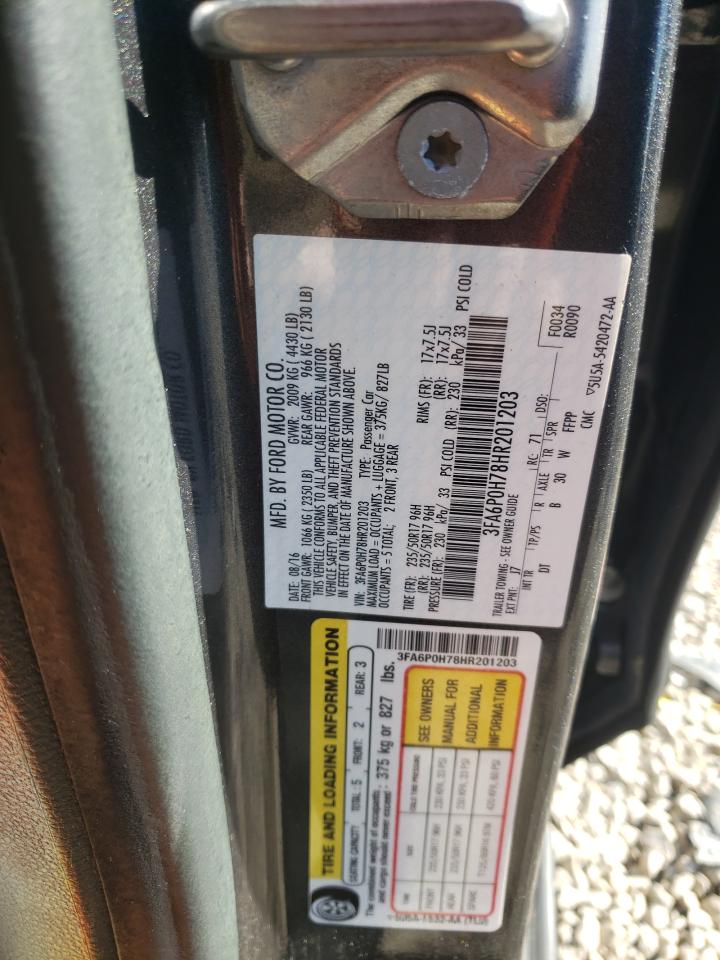Photo 10 from auction – 2017 FORD FUSION SE with VIN 3FA6P0H78HR201203