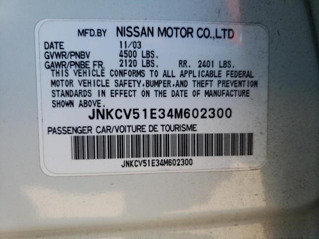 Photo 10 from auction – 2004 INFINITI G35 with VIN JNKCV51E34M602300