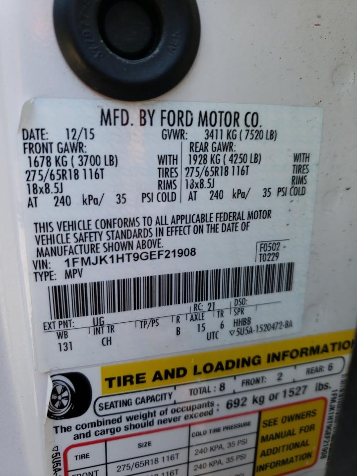 Photo 10 from auction – 2016 FORD EXPEDITION with VIN 1FMJK1HT9GEF21908