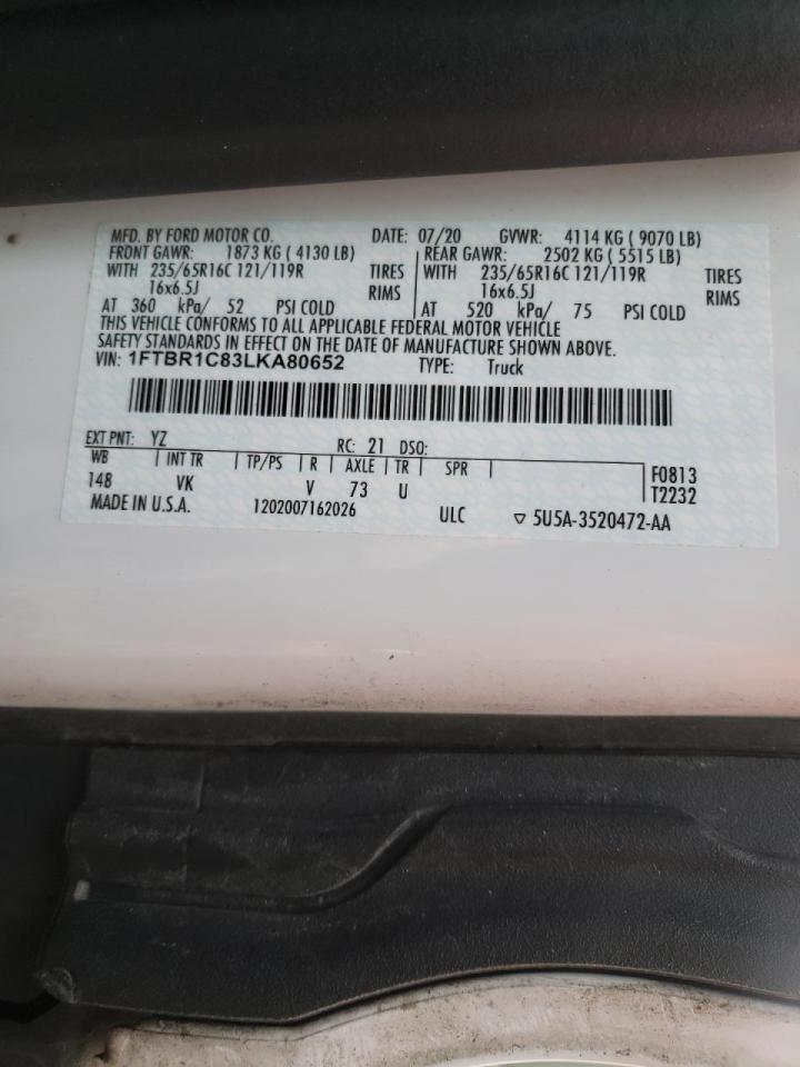 Photo 10 from auction – 2020 FORD TRANSIT T- with VIN 1FTBR1C83LKA80652