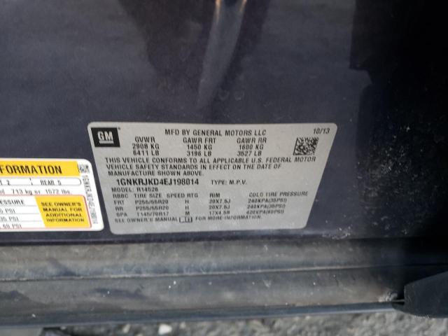 Photo 10 from auction – 2014 CHEVROLET TRAVERSE L with VIN 1GNKRJKD4EJ198014