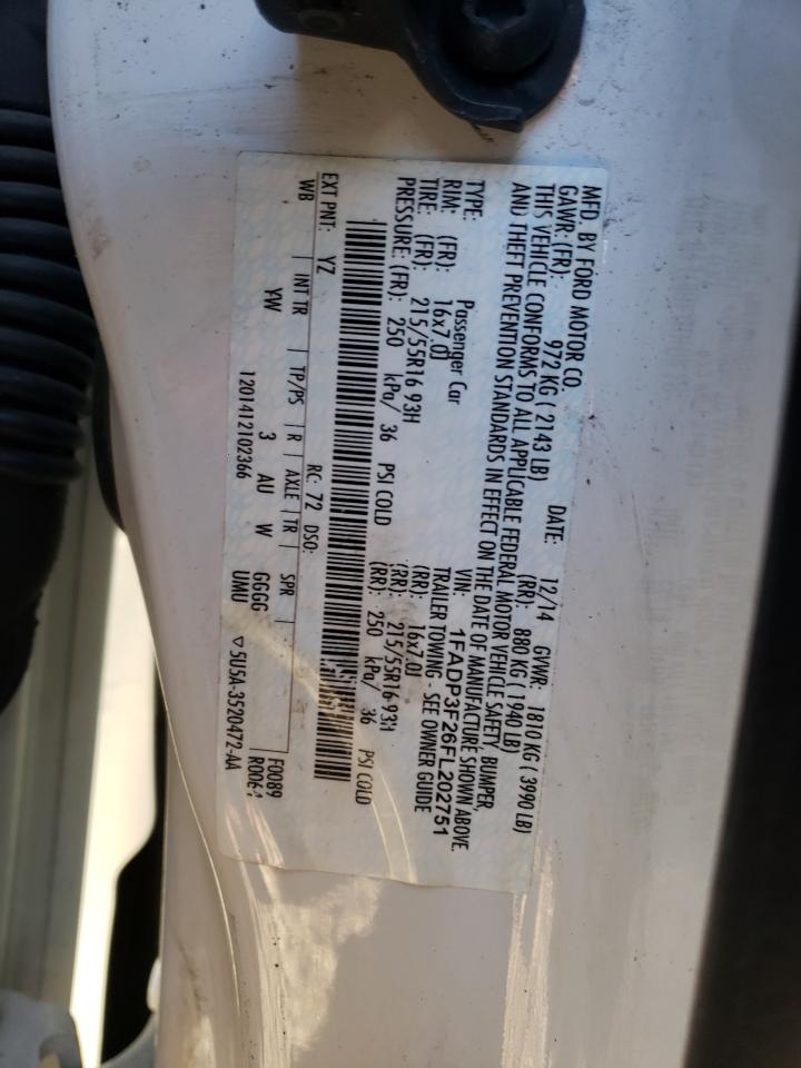 Photo 10 from auction – 2015 FORD FOCUS SE with VIN 1FADP3F26FL202751