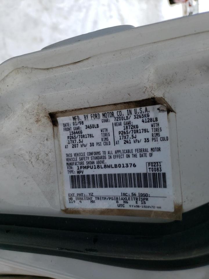 Photo 10 from auction – 1998 FORD EXPEDITION with VIN 1FMPU18L8WLB01376