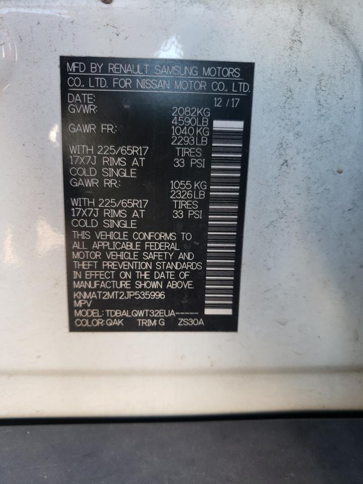Photo 10 from auction – 2018 NISSAN ROGUE S with VIN KNMAT2MT2JP535996