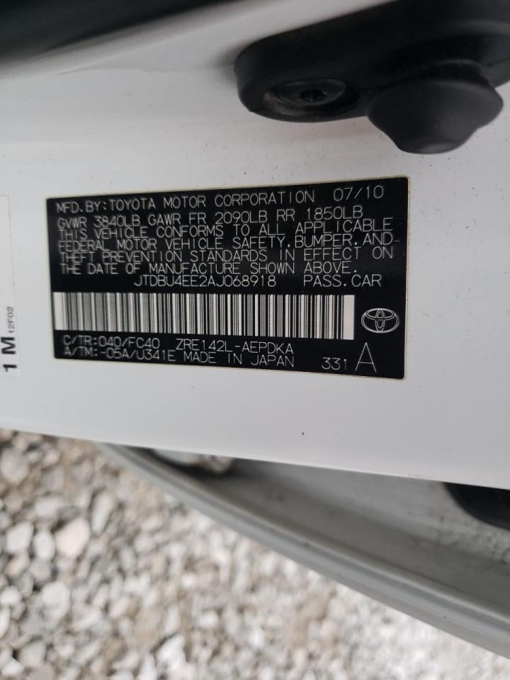 Photo 10 from auction – 2010 TOYOTA COROLLA BA with VIN JTDBU4EE2AJ068918