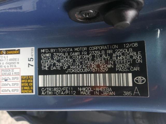Photo 10 from auction – 2009 TOYOTA PRIUS with VIN JTDKB20U897871329