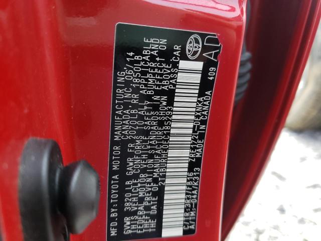 Photo 10 from auction – 2014 TOYOTA COROLLA L with VIN 2T1BURHE0EC185293