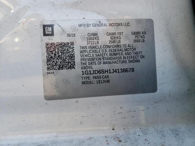 Photo 10 from auction – 2018 CHEVROLET SONIC LT with VIN 1G1JD6SH1J4138678
