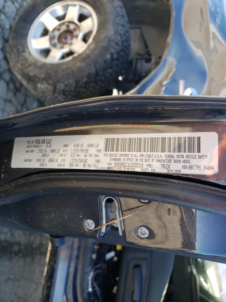 Photo 10 from auction – 2018 RAM 2500 ST with VIN 3C6UR5CLXJG332316