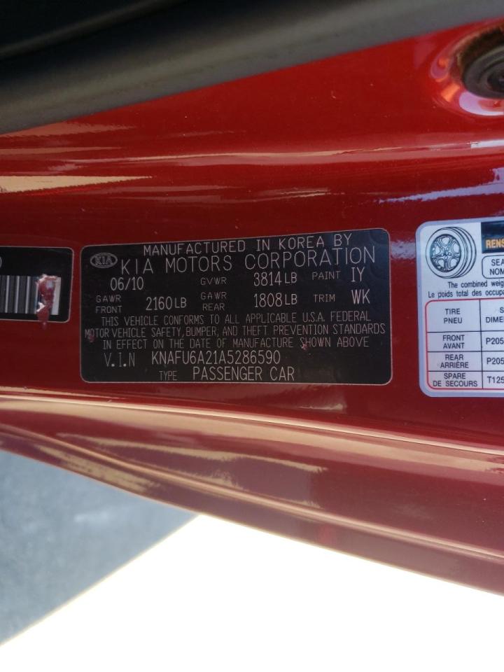 Photo 10 from auction – 2010 KIA FORTE EX with VIN KNAFU6A21A5286590