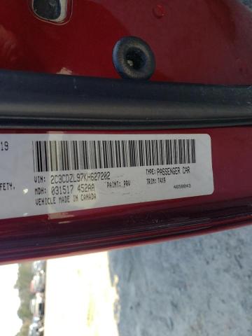 Photo 10 from auction – 2019 DODGE CHALLENGER with VIN 2C3CDZL97KH627202