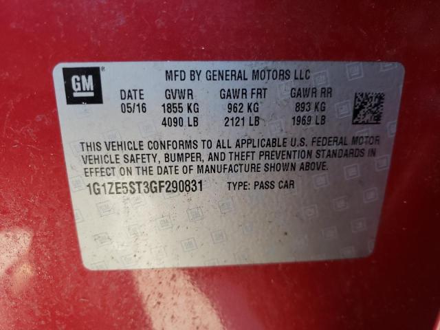 Photo 10 from auction – 2016 CHEVROLET MALIBU LT with VIN 1G1ZE5ST3GF290831