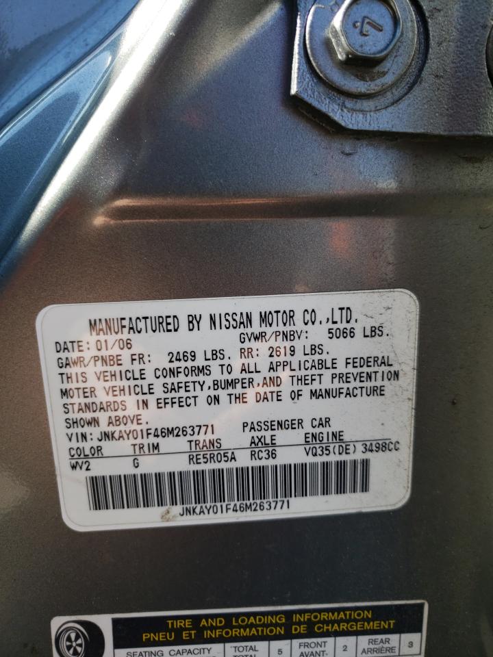 Photo 10 from auction – 2006 INFINITI M35 BASE with VIN JNKAY01F46M263771