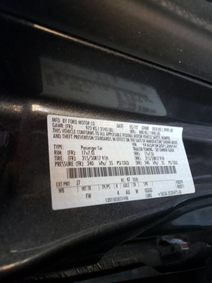 Photo 10 from auction – 2015 FORD FOCUS SE with VIN 1FADP3K25FL299141