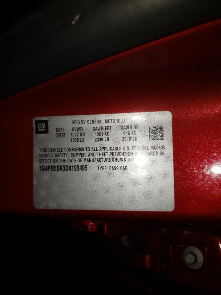 Photo 10 from auction – 2013 BUICK VERANO CON with VIN 1G4PR5SK3D4193495