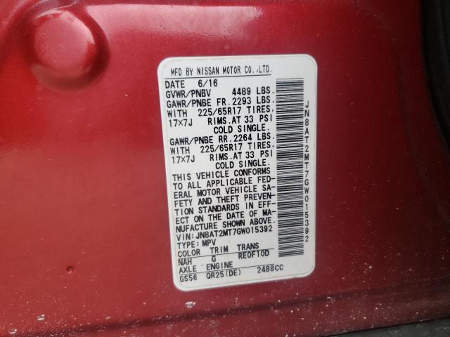 Photo 10 from auction – 2016 NISSAN ROGUE S with VIN JN8AT2MT7GW015392