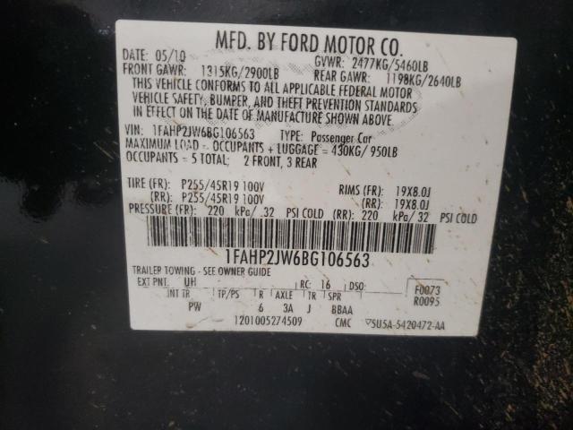 Photo 10 from auction – 2011 FORD TAURUS LIM with VIN 1FAHP2JW6BG106563