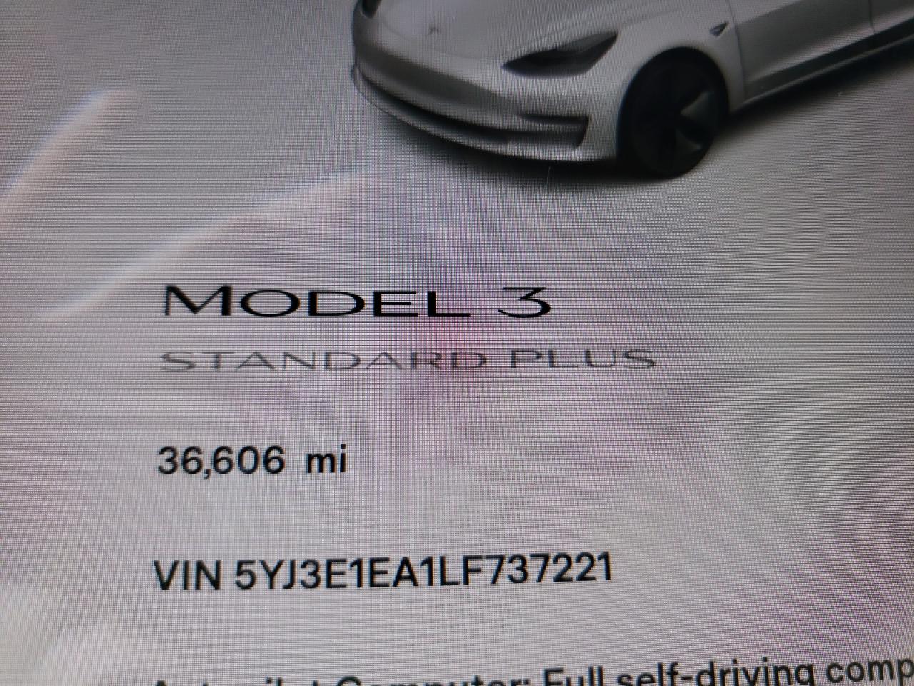 Photo 8 from auction – 2020 TESLA MODEL 3 with VIN 5YJ3E1EA1LF737221