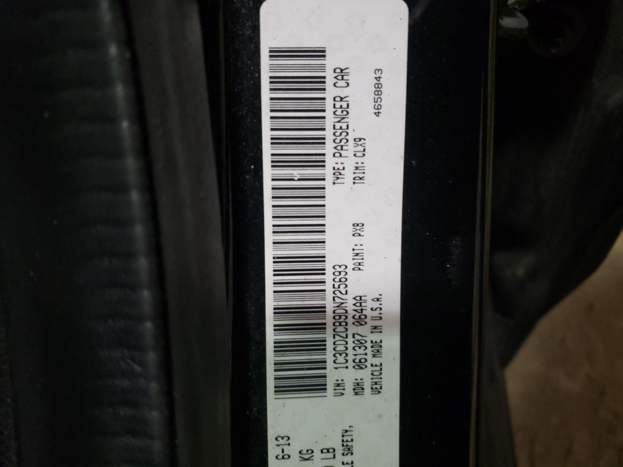 Photo 10 from auction – 2013 DODGE AVENGER SX with VIN 1C3CDZCB9DN725693