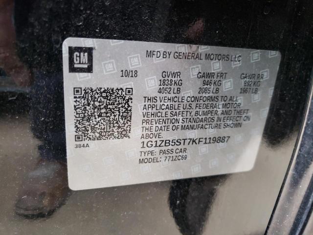 Photo 10 from auction – 2019 CHEVROLET MALIBU with VIN 1G1ZB5ST7KF119887