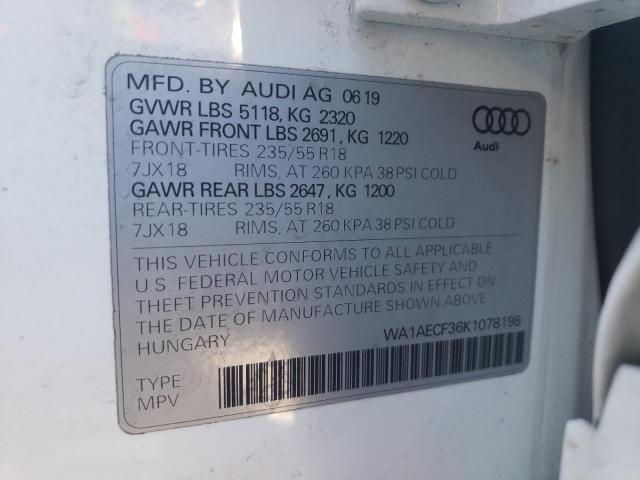 Photo 10 from auction – 2019 AUDI Q3 PREMIUM with VIN WA1AECF36K1078198