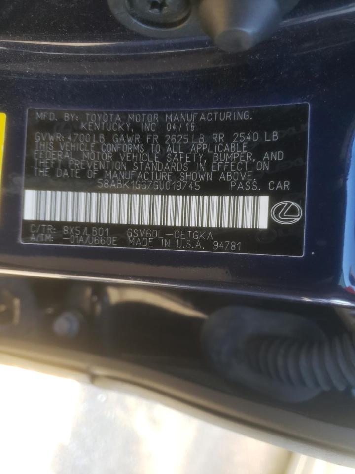 Photo 10 from auction – 2016 LEXUS ES 350 with VIN 58ABK1GG7GU019745