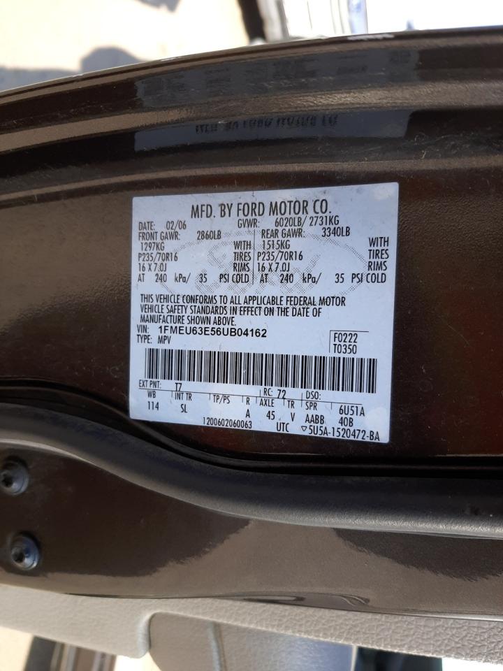 Photo 10 from auction – 2006 FORD EXPLORER with VIN 1FMEU63E56UB04162
