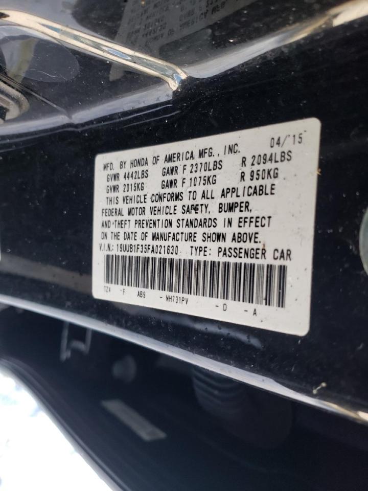 Photo 10 from auction – 2015 ACURA TLX with VIN 19UUB1F35FA021630
