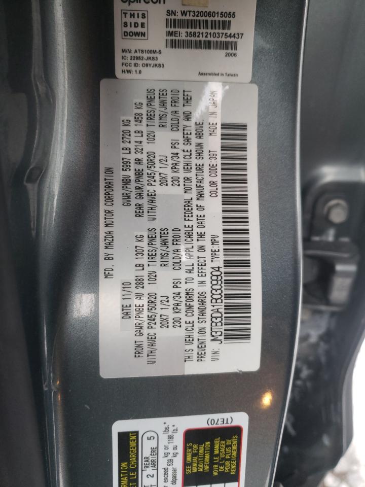 Photo 10 from auction – 2011 MAZDA CX-9 with VIN JM3TB3DA1B0309904