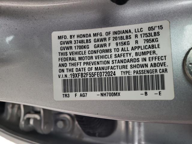 Photo 10 from auction – 2015 HONDA CIVIC LX with VIN 19XFB2F55FE072024