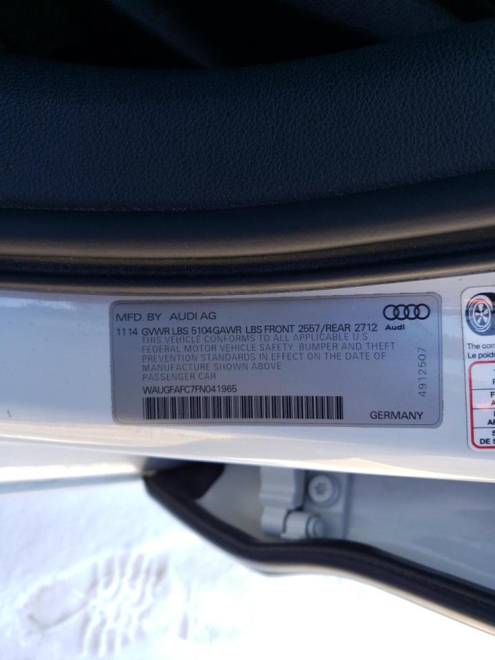 Photo 10 from auction – 2015 AUDI A6 PREMIUM with VIN WAUGFAFC7FN041965