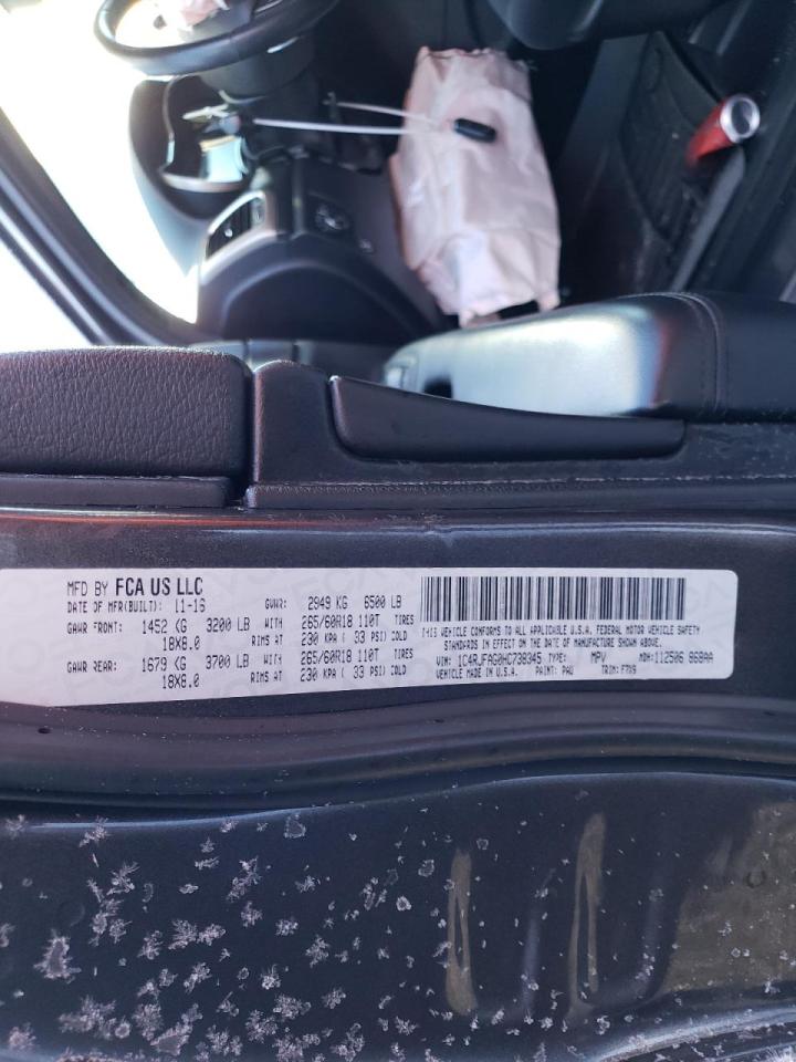 Photo 10 from auction – 2017 JEEP GRAND CHER with VIN 1C4RJFAG0HC738345