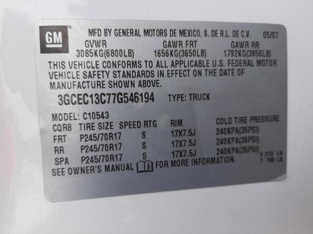 Photo 10 from auction – 2007 CHEVROLET SILVERADO with VIN 3GCEC13C77G546194