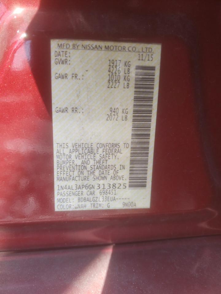 Photo 10 from auction – 2016 NISSAN ALTIMA 2.5 with VIN 1N4AL3AP6GN313825