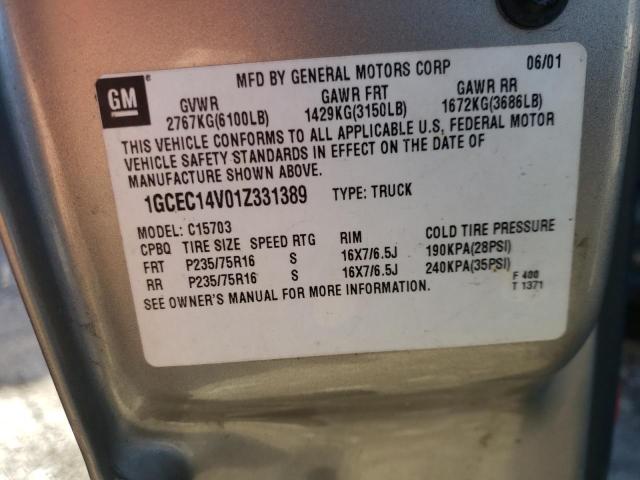 Photo 10 from auction – 2001 CHEVROLET SILVERADO with VIN 1GCEC14V01Z331389