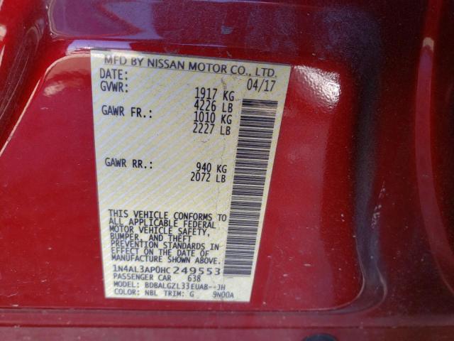 Photo 10 from auction – 2017 NISSAN ALTIMA 2.5 with VIN 1N4AL3AP0HC249553