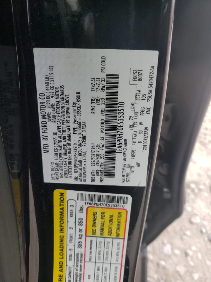 Photo 10 from auction – 2014 FORD FUSION SE with VIN 1FA6P0H70E5353510