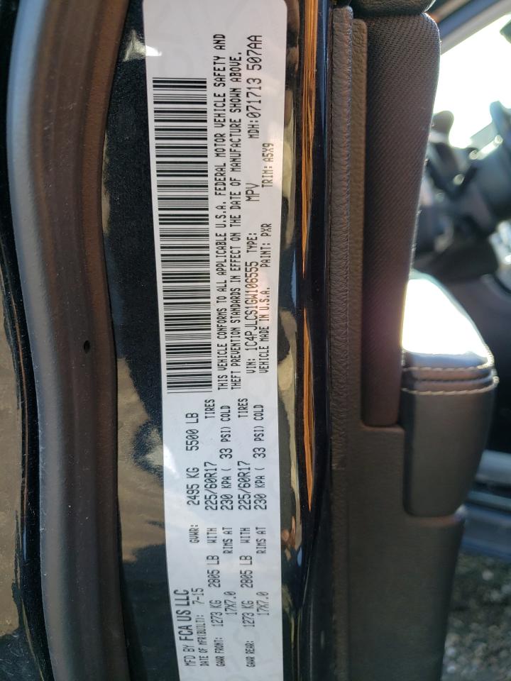 Photo 10 from auction – 2016 JEEP CHEROKEE L with VIN 1C4PJLCS1GW106555