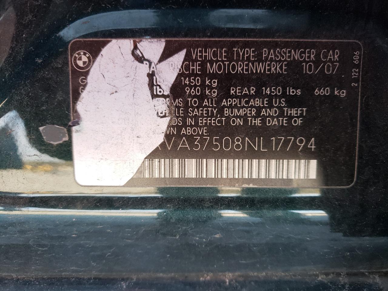 Photo 10 from auction – 2008 BMW 328 I with VIN WBAVA37508NL17794