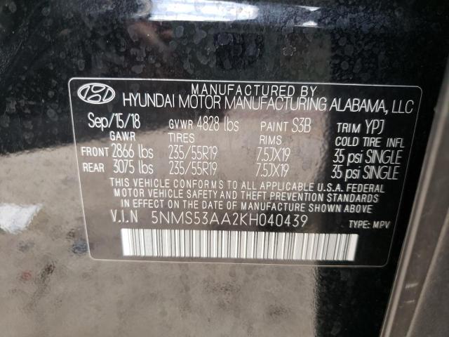 Photo 10 from auction – 2019 HYUNDAI SANTA FE L with VIN 5NMS53AA2KH040439