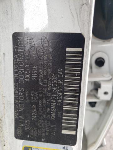 Photo 10 from auction – 2015 KIA OPTIMA LX with VIN KNAGM4A71F5605031
