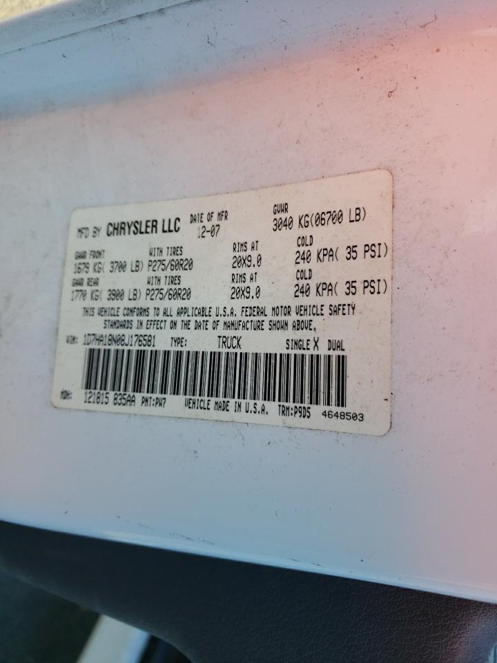 Photo 10 from auction – 2008 DODGE RAM 1500 S with VIN 1D7HA18N08J176581