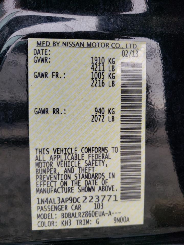 Photo 10 from auction – 2013 NISSAN ALTIMA 2.5 with VIN 1N4AL3AP9DC223771