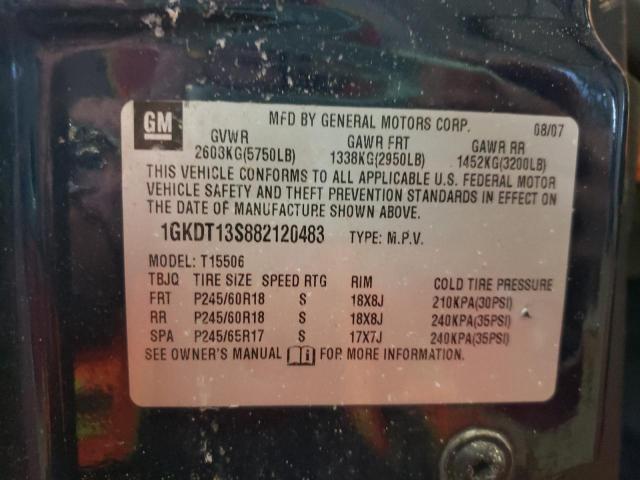 Photo 10 from auction – 2008 GMC ENVOY with VIN 1GKDT13S882120483