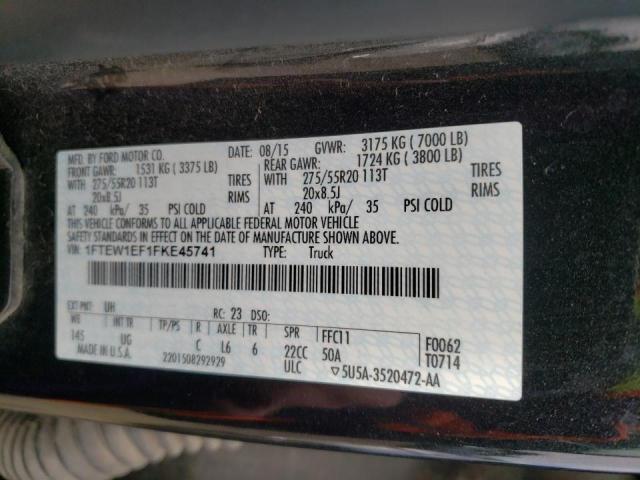 Photo 10 from auction – 2015 FORD F150 SUPER with VIN 1FTEW1EF1FKE45741